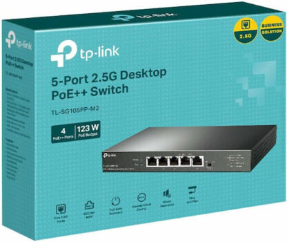 TP-LINK TL-SG105PP-M2 v1 Unmanaged L2 PoE++ Switch με 5 Θύρες Ethernet