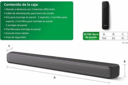 Philips Soundbar 2.0 Bluetooth και HDMI 120W με Τηλεχειριστήριο Γκρι TAB5109/10