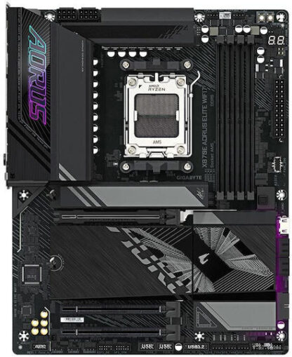 GIGABYTE X870E AORUS ELITE WIFI7 Motherboard - Supports AMD Ryzen 9000 CPUs  16+2+2 Phases Digital VRM  up to 8000Hz DDR5 (OC)  3xPCIe 5.0 + 1xPCIe 4.0  Wi-Fi 7  2.5GbE LAN  USB 4