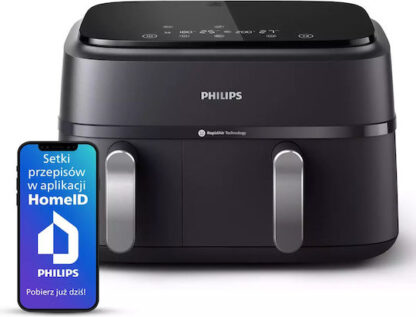 Philips NA351/00 Air Fryer με Διπλό Αποσπώμενο Κάδο 9lt Μαύρο