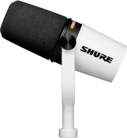 Shure MV7+ Δυναμικό Μικρόφωνο με Καλώδιο XLR / USB Shock Mounted για Φωνητικά σε Λευκό Χρώμα