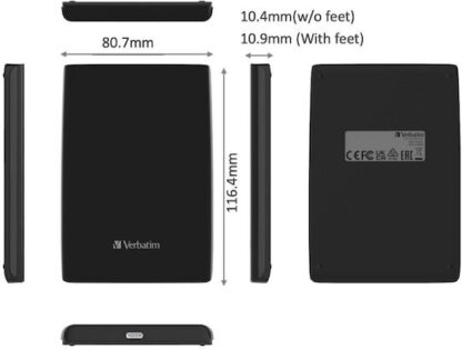 Verbatim Store 'n' Go Slim USB 3.2 Εξωτερικός SSD 1TB Μαύρο