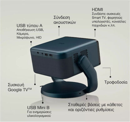 Epson EF-22N Mini Projector 3LCD Full HD Laser με Wi-Fi Μπλε Κωδικός: V11HB38440