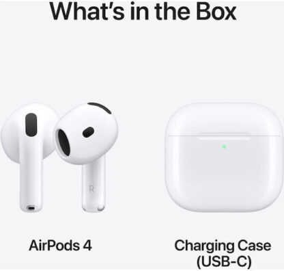 Apple AirPods 4 Earbud Bluetooth Handsfree Ακουστικά με Αντοχή στον Ιδρώτα και Θήκη Φόρτισης Λευκά