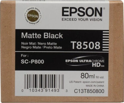 Epson T85080N Γνήσιο Μελάνι Εκτυπωτή InkJet Matte Μαύρο / Μαύρο (C13T85080N)