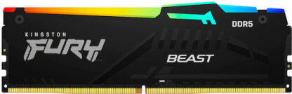 Kingston Fury Beast RGB 32GB DDR5 RAM με 2 Modules (2x16GB) και Ταχύτητα 6000 για Desktop Κωδικός: KF560C30BBAK2-32