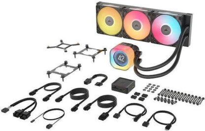Corsair iCUE LINK TITAN 360 RX LCD Υδρόψυξη Επεξεργαστή Τριπλού Ανεμιστήρα 120mm για Socket AM4/AM5/1700 με RGB Φωτισμό