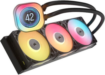 Corsair iCUE LINK TITAN 360 RX LCD Υδρόψυξη Επεξεργαστή Τριπλού Ανεμιστήρα 120mm για Socket AM4/AM5/1700 με RGB Φωτισμό