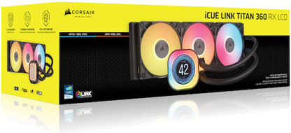 Corsair iCUE LINK TITAN 360 RX LCD Υδρόψυξη Επεξεργαστή Τριπλού Ανεμιστήρα 120mm για Socket AM4/AM5/1700 με RGB Φωτισμό