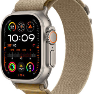 Apple Watch Ultra 2 2024 Titanium 49mm Αδιάβροχο με eSIM και Παλμογράφο (Natural με Tan Alpine Loop - Medium)