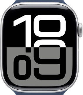 Apple Watch Series 10 Cellular Aluminium 42mm Αδιάβροχο με eSIM και Παλμογράφο (Sport Loop Jet Black/Ink) - Προπαραγγελία