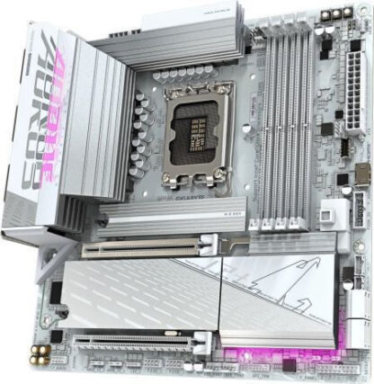GIGABYTE B860M AORUS ELITE WF6E ICE Motherboard - Intel Core Ultra Series CPUs  12+1+2+1 Phases VRM  up to 9200MHz DDR5  1xPCIe 5.0 + 2xPCIe 4.0 M.2  2.5GbE LAN  WIFI 6E  USB 4