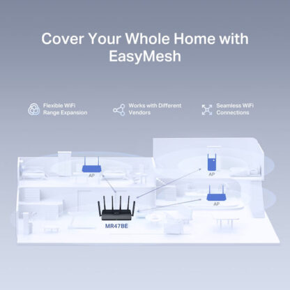 Mercusys MR47BE Ασύρματο Router Wi‑Fi 7 με 4 Θύρες Ethernet