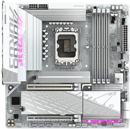 GIGABYTE B860M AORUS ELITE WF6E ICE Motherboard - Intel Core Ultra Series CPUs  12+1+2+1 Phases VRM  up to 9200MHz DDR5  1xPCIe 5.0 + 2xPCIe 4.0 M.2  2.5GbE LAN  WIFI 6E  USB 4