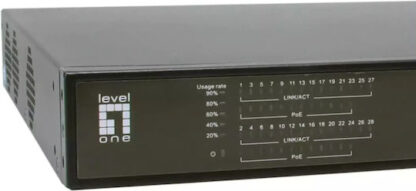 Level One GEP-2821 Unmanaged L2 PoE+ Switch με 24 Θύρες Gigabit (1Gbps) Ethernet και 2 SFP Θύρες