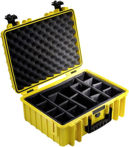 B&W Outdoor Case Type 5000 yellow with partition insert