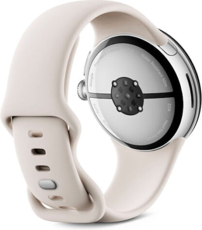 Google Pixel Watch 3 LTE Aluminium 45mm Αδιάβροχο με Παλμογράφο (Polished Silver Aluminum case / Porcelain Active Band)