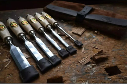 Kirschen Firmer Chisel Set 6pcs. Leather Bag 6-10-12-16-20-26