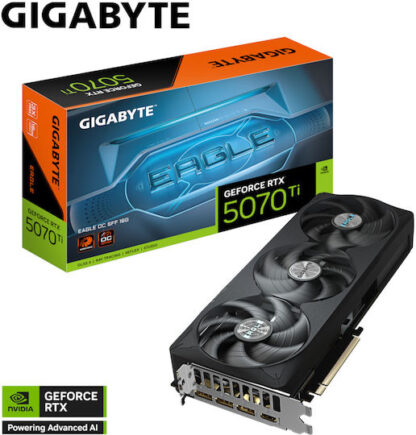 GIGABYTE GeForce RTX 5070 Ti EAGLE OC SFF 16G Graphics Card - 16GB GDDR7  256bit  PCI-E 5.0  2542 MHz Core Clock  3 x DP 2.1a  1 x HDMI 2.1b  NVIDIA DLSS 4  GV-N507TEAGLE OC-16GD