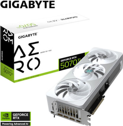 GIGABYTE GeForce RTX 5070 Ti AERO OC 16G Graphics Card - 16GB GDDR7  256bit  PCI-E 5.0  2588 MHz Core Clock  3 x DP 2.1a  1 x HDMI 2.1b  NVIDIA DLSS 4  GV-N507TAERO OC-16GD