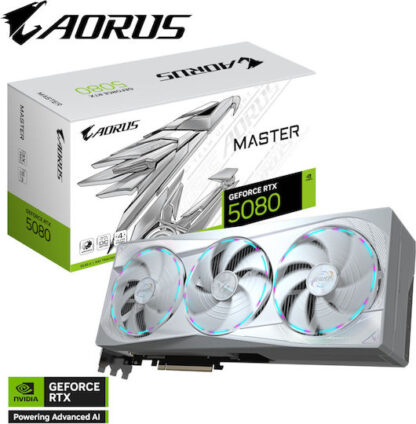 Gigabyte GeForce RTX 5080 16GB GDDR7 Master Ice Κάρτα Γραφικών Κωδικός: GV-N5080AORUSM-ICE-16GD