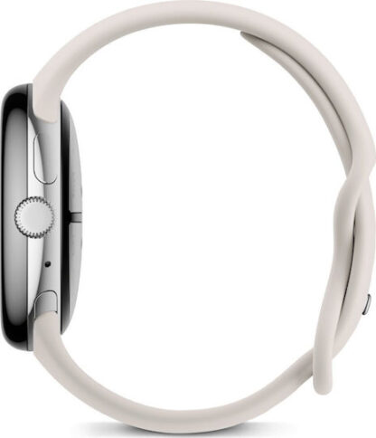Google Pixel Watch 3 LTE Aluminium 45mm Αδιάβροχο με Παλμογράφο (Polished Silver Aluminum case / Porcelain Active Band)