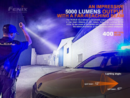 Fenix Φακός LED Αδιάβροχος IP68 με Μέγιστη Φωτεινότητα 5000lm Μαύρο Κωδικός: TK35UE V2.0