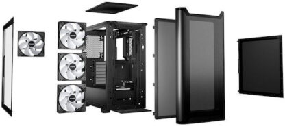 Be Quiet Pure Base 501 LX Gaming Midi Tower Κουτί Υπολογιστή με Πλαϊνό Παράθυρο και RGB Φωτισμό Μαύρο