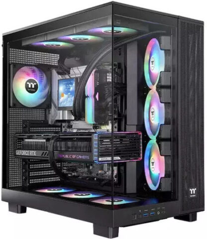 Thermaltake View 380 XL TG ARGB Gaming Midi Tower Κουτί Υπολογιστή με Πλαϊνό Παράθυρο Μαύρο