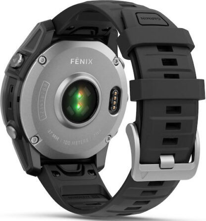 Garmin Fenix E Stainless Steel 47mm Αδιάβροχο Smartwatch με Παλμογράφο (Μαύρο)