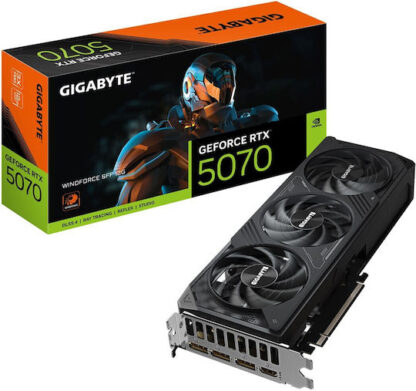 GIGABYTE GeForce RTX 5070 WINDFORCE SFF 12G Graphics Card - 12GB GDDR7  192bit  PCI-E 5.0  2512MHz Core Clock  3 x DP 2.1b  1 x HDMI 2.1b  DLSS 4  GV-N5070WF3-12GD