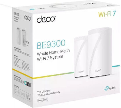 TP-LINK Deco BE65 BE9300 v1 WiFi Mesh Network Access Point Wi‑Fi 7 Single Band (2.4GHz) σε Διπλό Kit