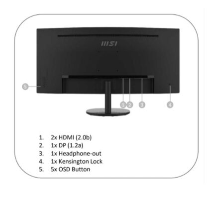 MSI MP341CQ VA Curved Gaming Monitor 34" QHD 3440x1440 με Χρόνο Απόκρισης 4ms GTG