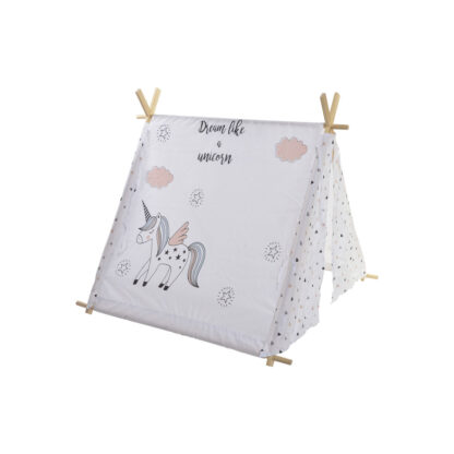 Camping Σκηνή DKD Home Decor βαμβάκι Ξύλο Μονόκερος (110 x 110 x 106 cm)