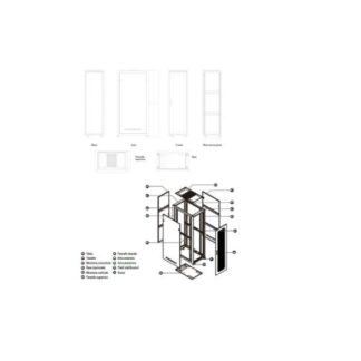 RACK IP20 RSA 42U 800X1200 NERO SMONTATO (WPN-RSA-42812-BS)