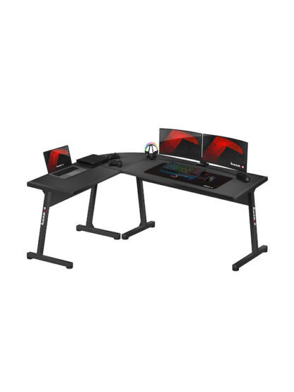 Γωνιακό Γραφείο Gaming Hero 6.0 Ξύλινο Black με Μεταλλικά Πόδια 147x112x74εκ. Κωδικός: HZ-Hero 6.0