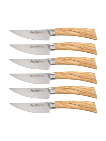 Laguiole Jean Dubost Steak Knife Set 6 pcs., olive