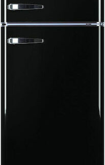 Amica Retro Ψυγείο Δίπορτο 206lt Υ144xΠ55xΒ61.5εκ. Μαύρο KGC 15634 S