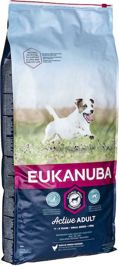 Eukanuba Active Adult Small Breed 15kg Ξηρά Τροφή για Ενήλικους Σκύλους Μικρόσωμων Φυλών με Κοτόπουλο
