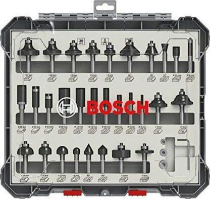 Bosch Σετ Φρέζες για Ξύλο  Δομικά Υλικά 8mm 30τμχ
