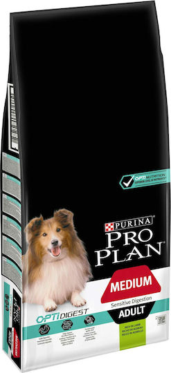 Purina Pro Plan OptiDigest Medium Adult Sensitive Digestion Lamb 14kg Ξηρά Τροφή χωρίς Σιτηρά για Ενήλικους Σκύλους Μεσαίων Φυλών με Αρνί