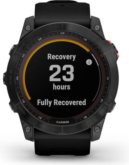 Garmin Fenix 7X Solar Stainless Steel 51mm Αδιάβροχο Smartwatch με Παλμογράφο (Slate Grey with Black Band)