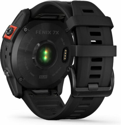 Garmin Fenix 7X Solar Stainless Steel 51mm Αδιάβροχο Smartwatch με Παλμογράφο (Slate Grey with Black Band)