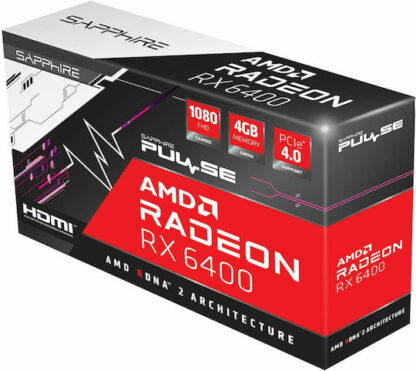 Sapphire Radeon RX 6400 4GB GDDR6 Pulse LP Κάρτα Γραφικών Κωδικός: 11315-01-20G