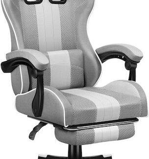 Huzaro Force 4.7 Υφασμάτινη Καρέκλα Gaming με Υποπόδιο White Mesh