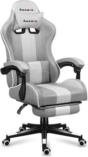 Huzaro Force 4.7 Υφασμάτινη Καρέκλα Gaming με Υποπόδιο White Mesh