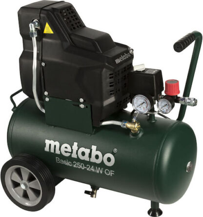 Metabo Basic 250-24 W OF Μονοφασικό Κομπρεσέρ Αέρος με Αεροφυλάκιο 24lt Κωδικός: 601532000