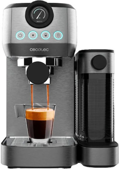 Cecotec Power Espresso 20 Steel Pro Μηχανή Espresso 1350W Πίεσης 20bar για Cappuccino Ασημί
