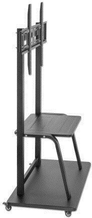 Manhattan TV & Monitor Mount  Trolley Stand  1 screen  Screen Sizes: 37-100   Black  VESA 200x200 to 800x600mm  Max 150kg  Shelf and Base for Laptop or AV device  Height-adjustable to four levels: 862  916  970 and 1024mm  LFD  Lifetime Warranty