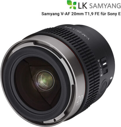 Samyang Full Frame Φωτογραφικός Φακός V-AF T 1,9/20 FE Σταθερός για Sony FE Mount Μαύρος